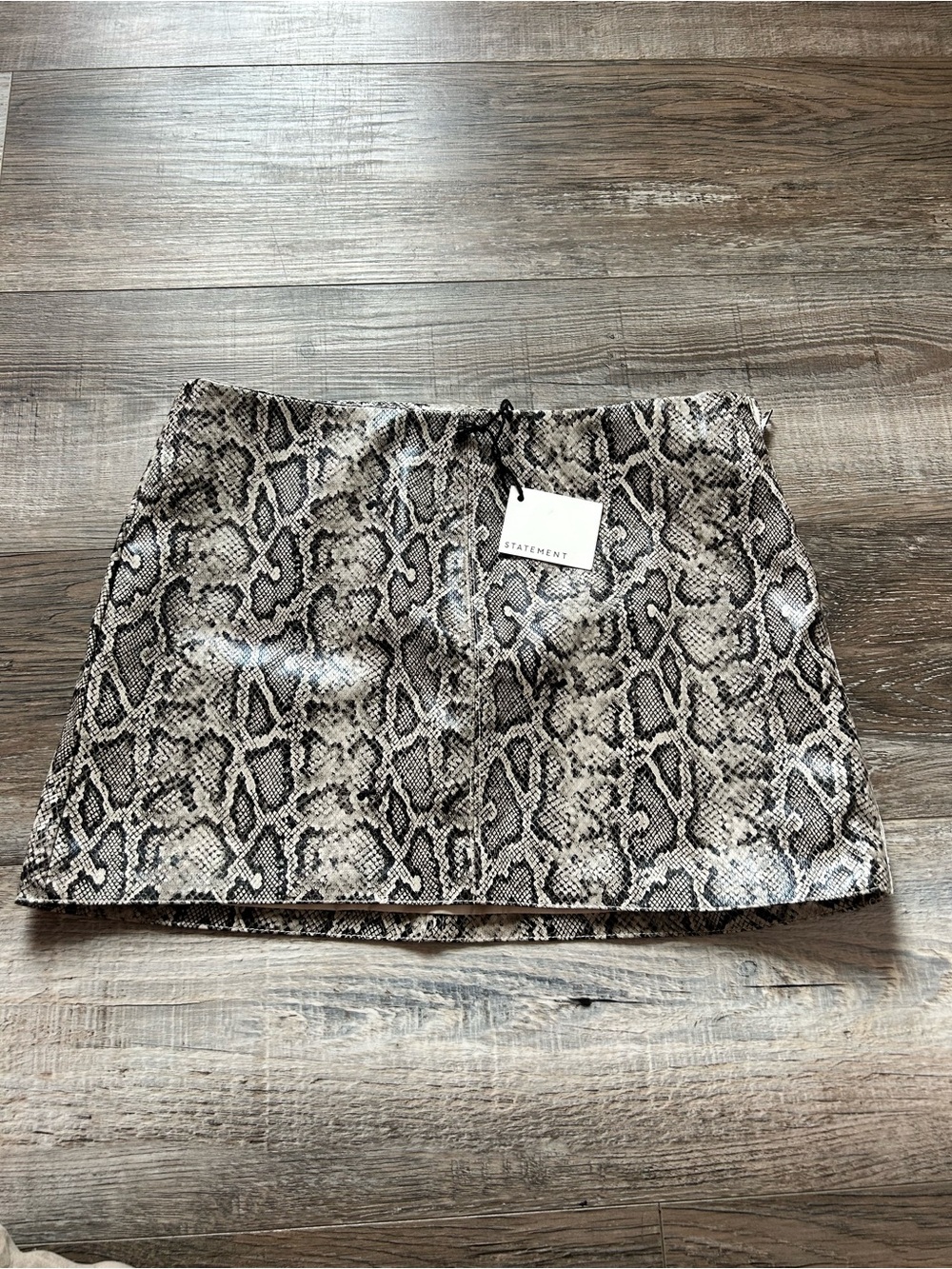 Statement Snake Print Mini Skirt in Neutral Tones